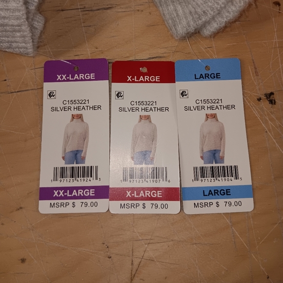 Vince Camuto Women's Turtleneck Sweather-Silver Heather New - Picture 4 of 5